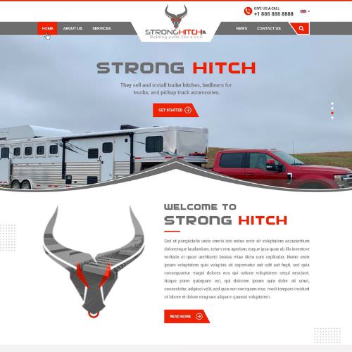 Truck accessory shop website example by One Eleven Web Design