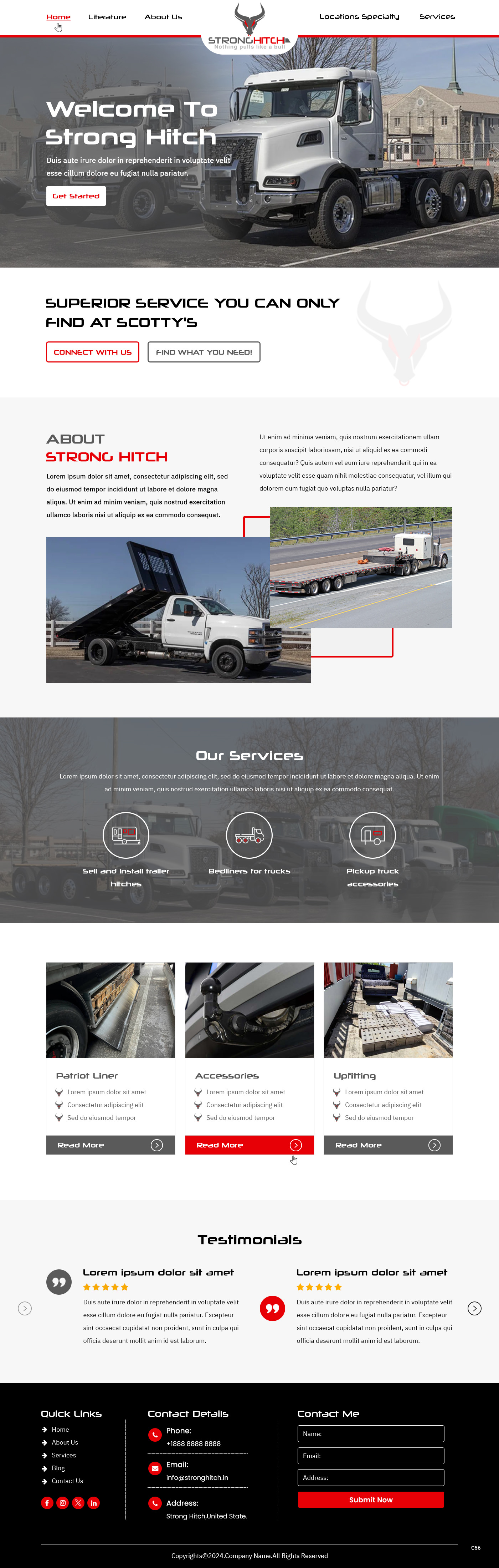Truck accessory website example by One Eleven Web Design
