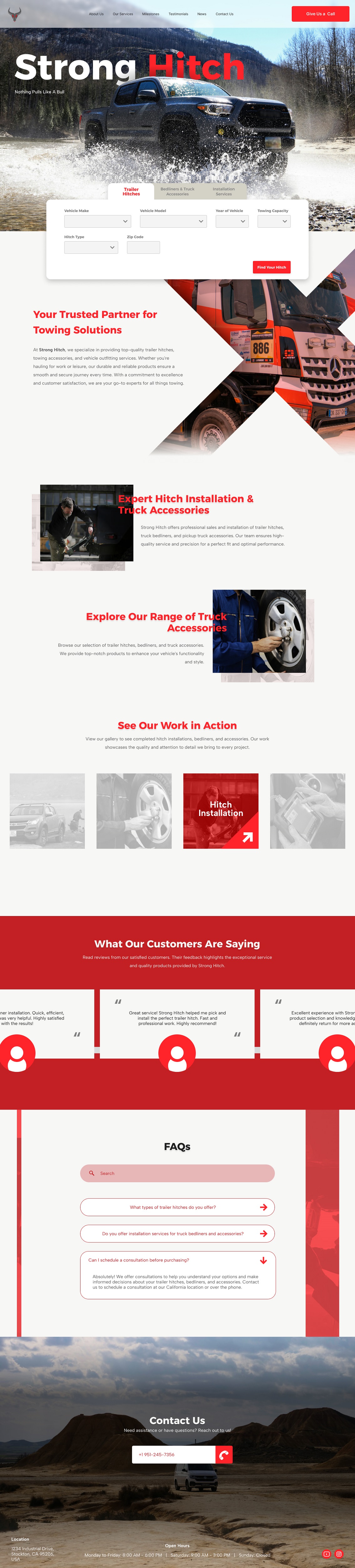 Truck accessory website example by One Eleven Web Design