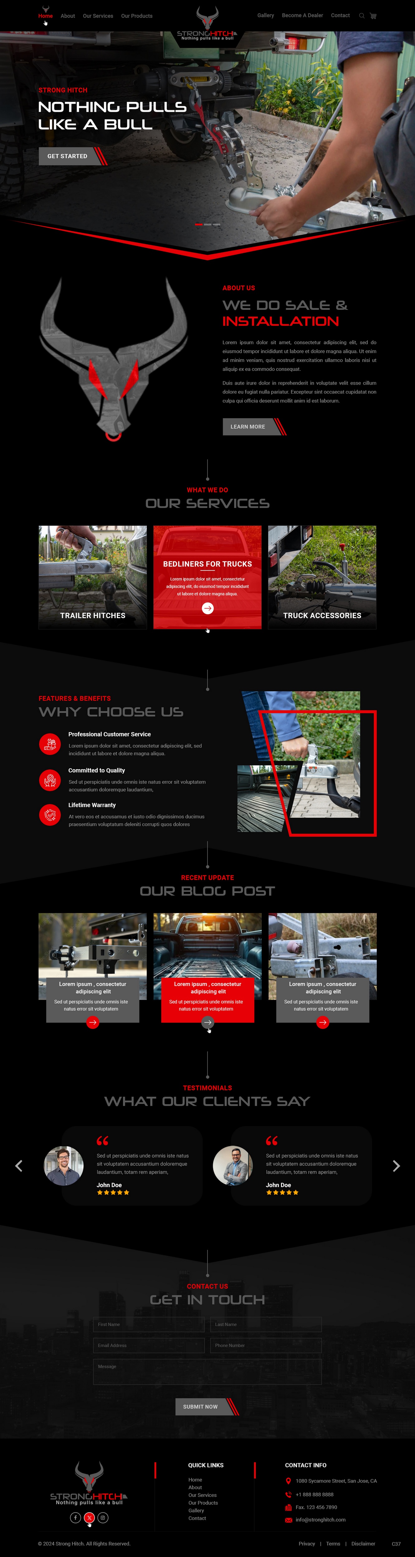 Truck accessory website example by One Eleven Web Design
