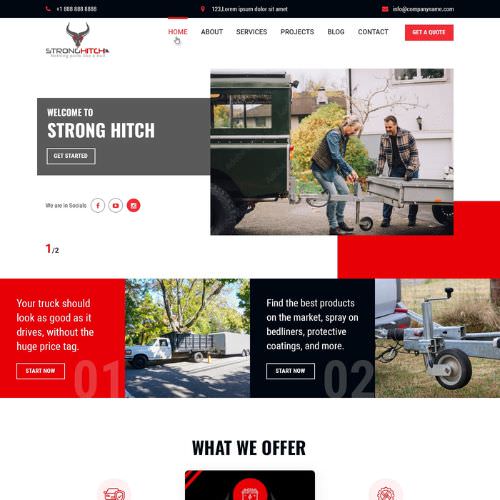 Truck accessory website example by One Eleven Web Design