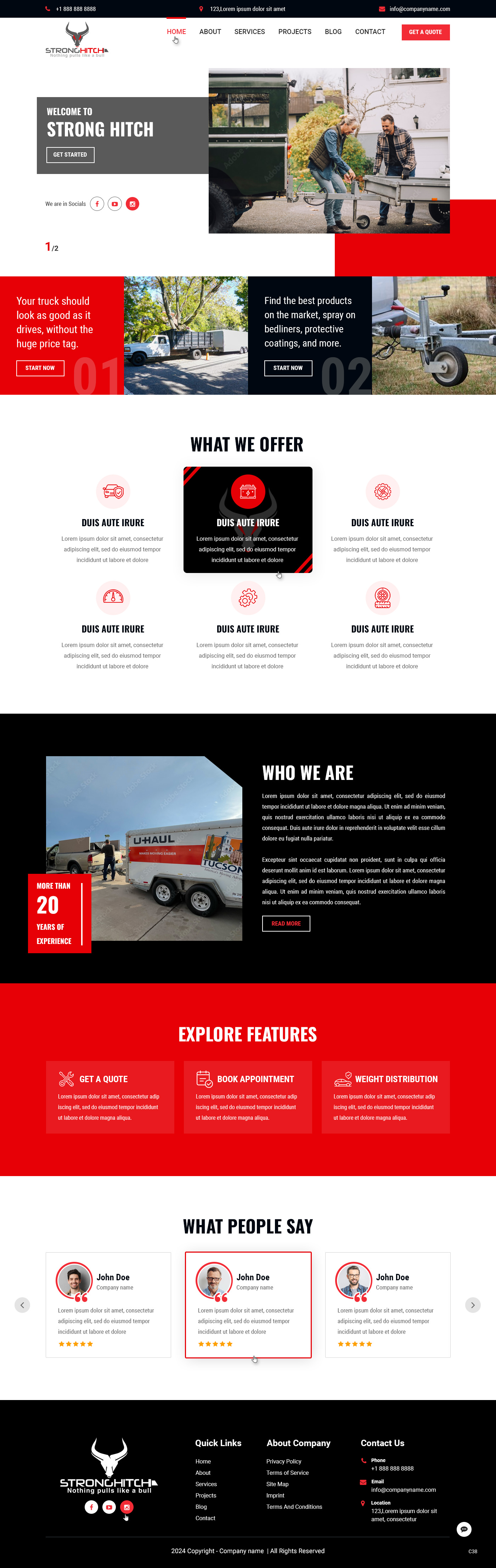 Truck accessory website example by One Eleven Web Design