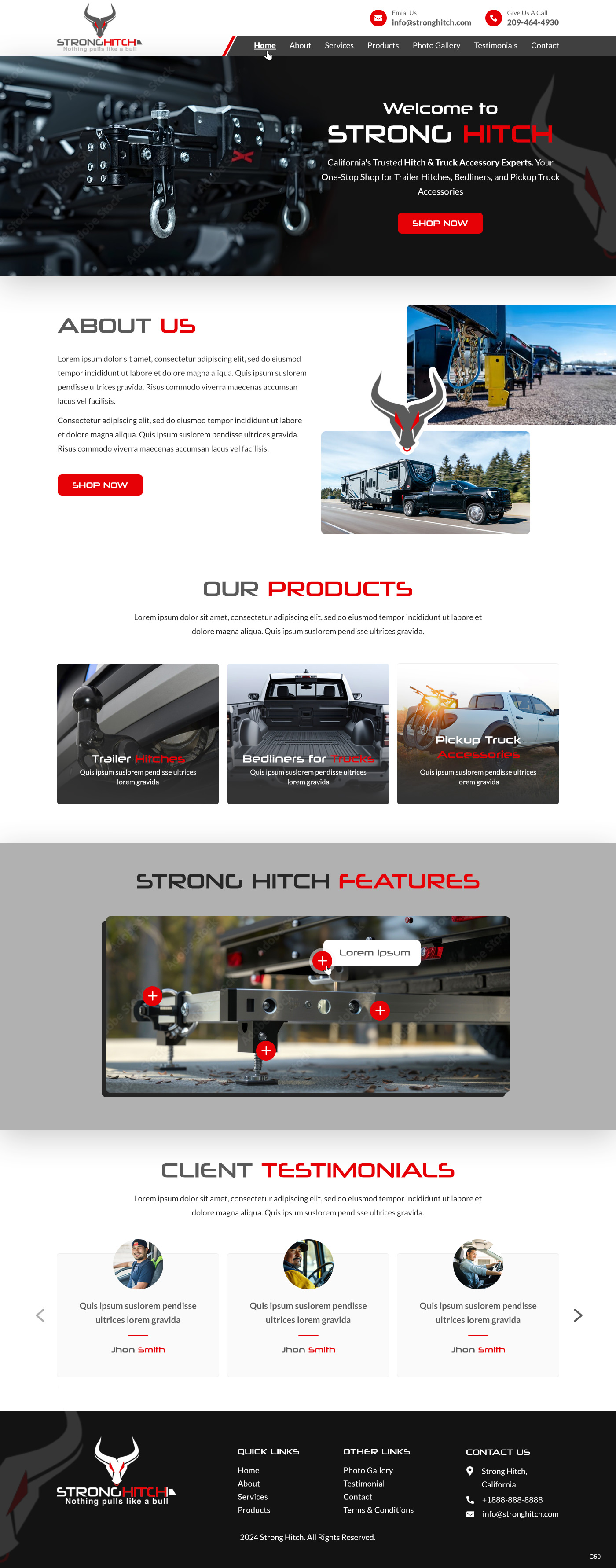 Truck accessory website example by One Eleven Web Design