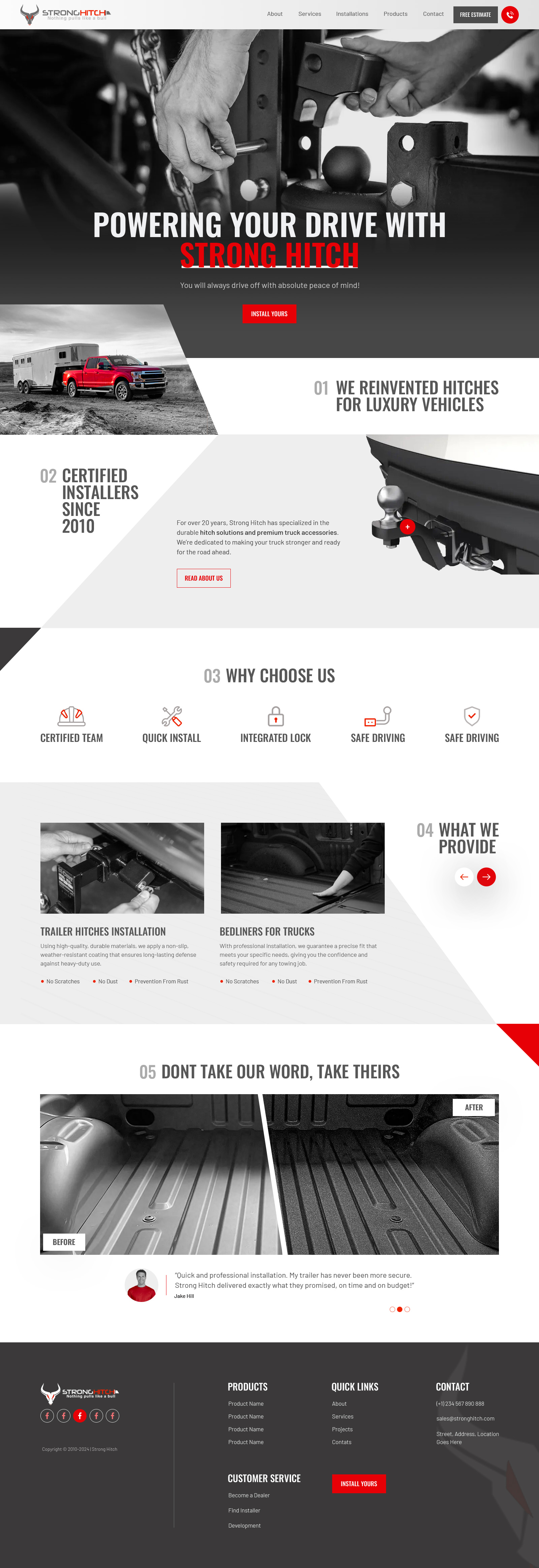 Truck accessory website example by One Eleven Web Design