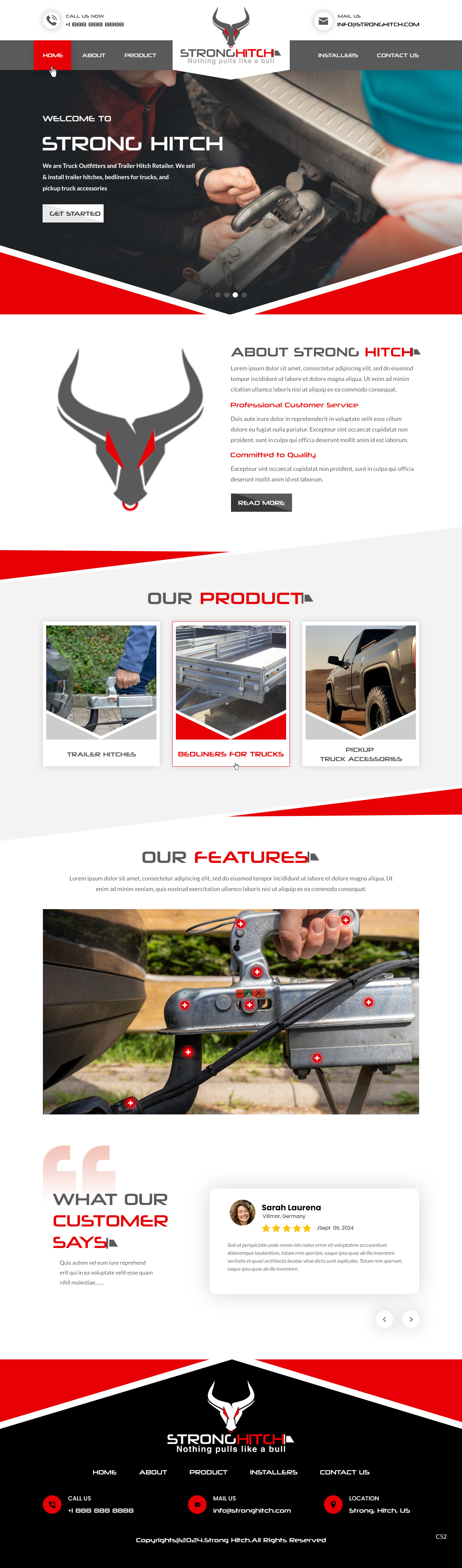 Truck accessory website example by One Eleven Web Design