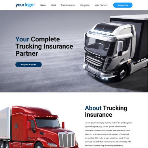 Trucking insurance agency website example by One Eleven Web Design