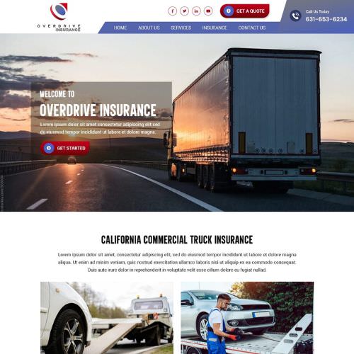 Trucking insurance agency website example by One Eleven Web Design