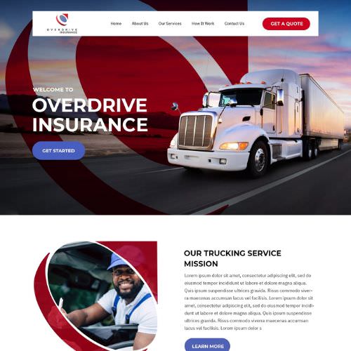 Trucking insurance agency website example by One Eleven Web Design