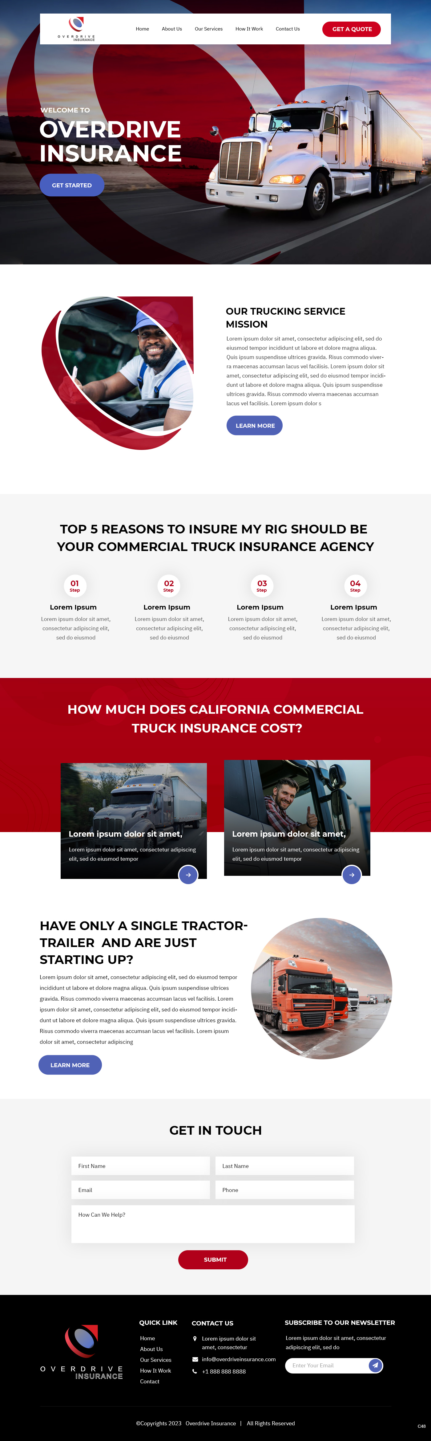 Trucking insurance broker website example by One Eleven Web Design