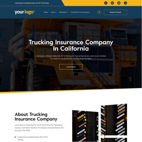 Trucking insurance agency website example by One Eleven Web Design