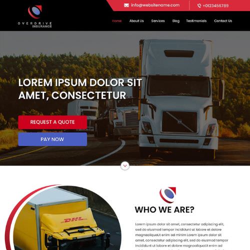 Trucking insurance agency website example by One Eleven Web Design