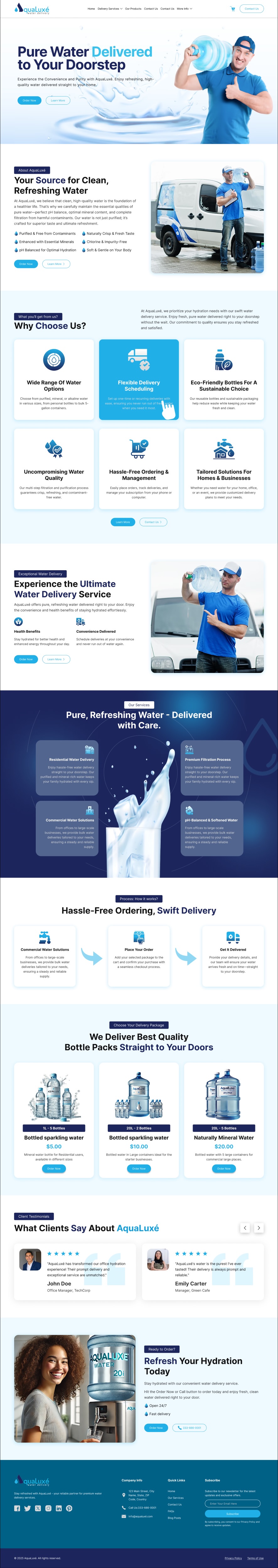 Water delivery website example by One Eleven Web Design