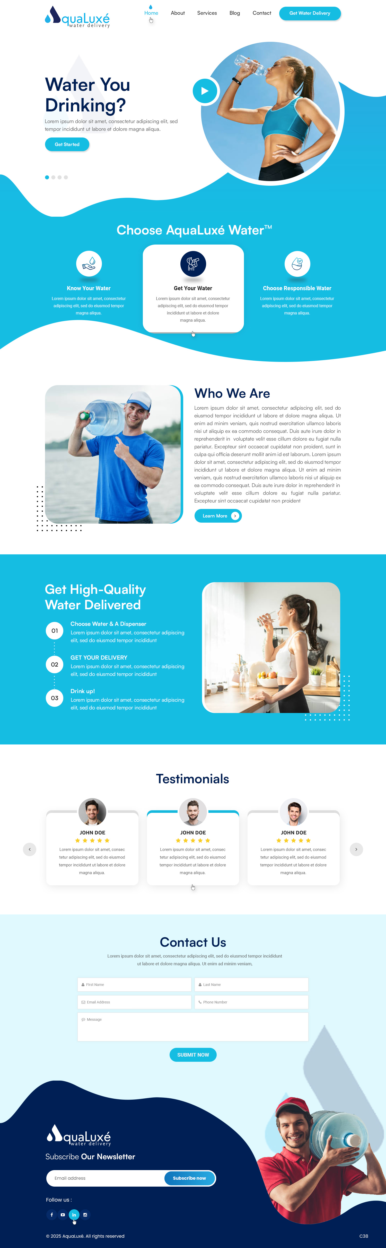 Water delivery website example by One Eleven Web Design