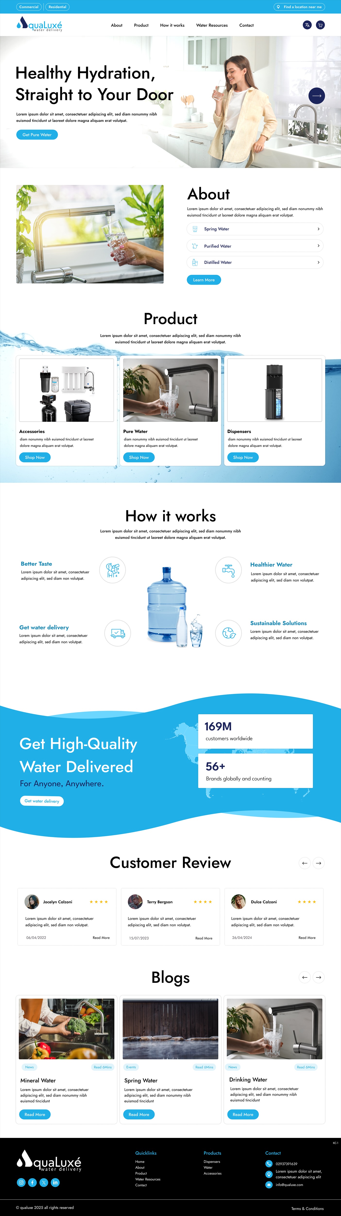 Water delivery website example by One Eleven Web Design