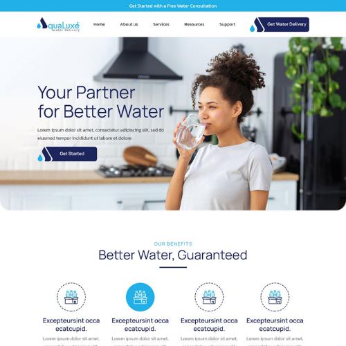 Water delivery website example by One Eleven Web Design