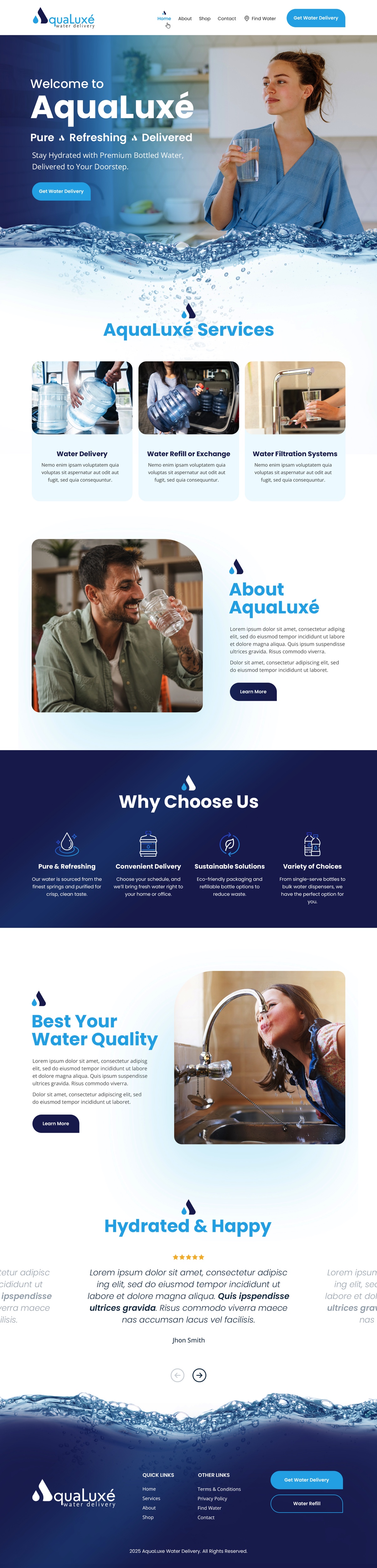 Water delivery website example by One Eleven Web Design