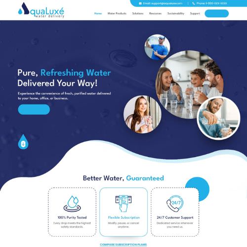 Water delivery website example by One Eleven Web Design
