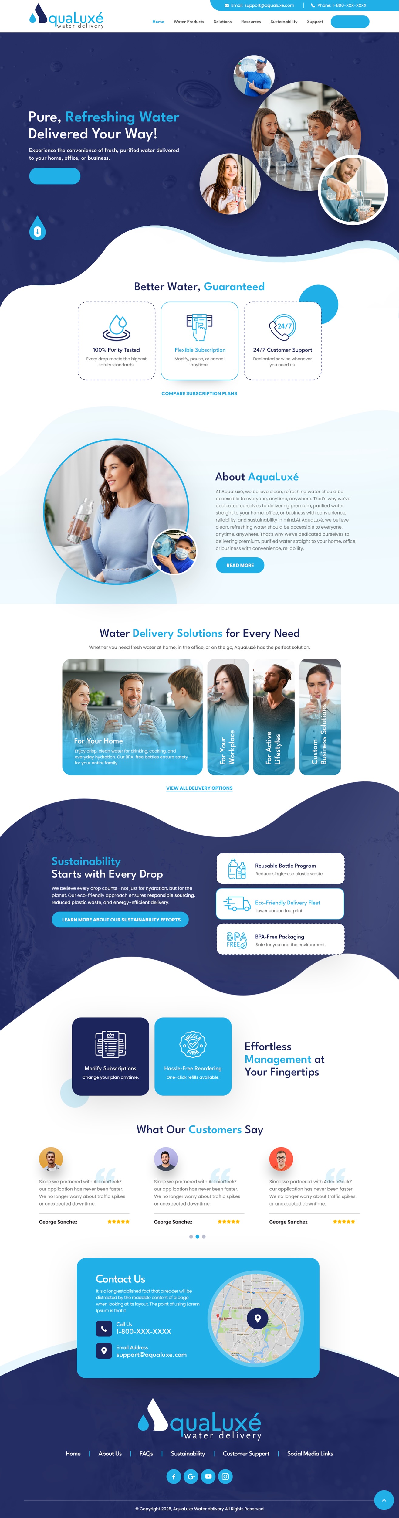 Water delivery website example by One Eleven Web Design