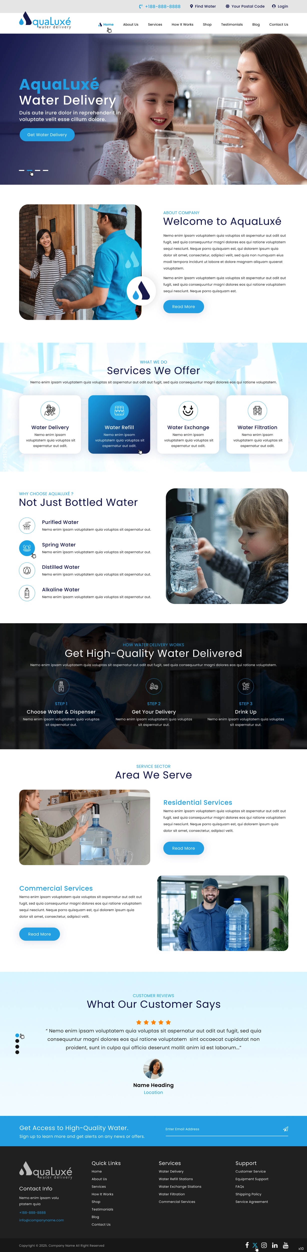Water delivery website example by One Eleven Web Design