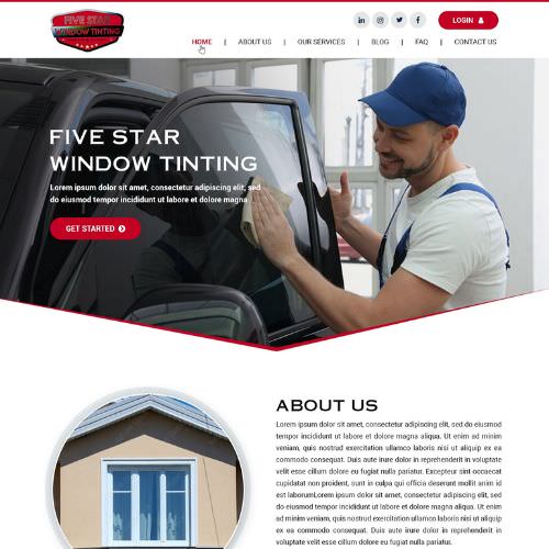 Window tinting shops website example by One Eleven Web Design