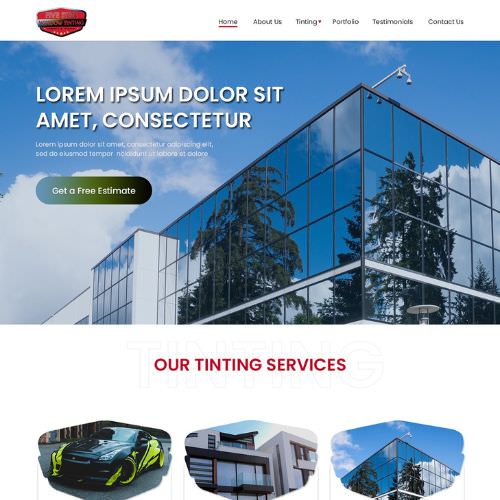 Window tinting shops website example by One Eleven Web Design