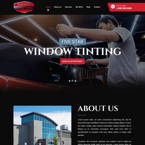 Window tinting shops website example by One Eleven Web Design