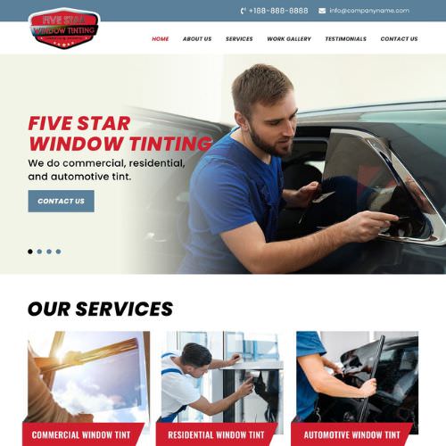 Window tinting shops website example by One Eleven Web Design