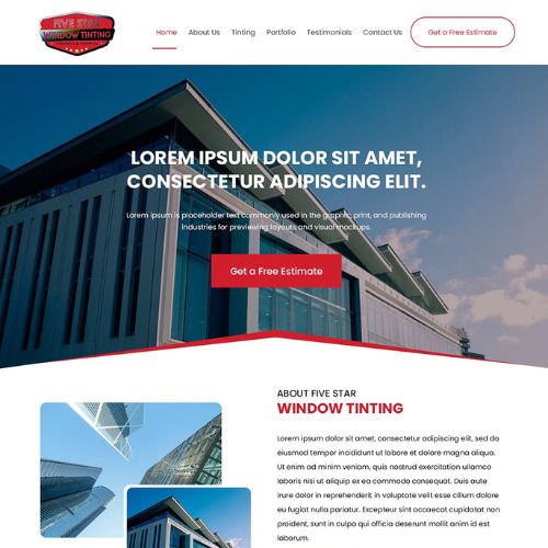 Window tinting shops website example by One Eleven Web Design