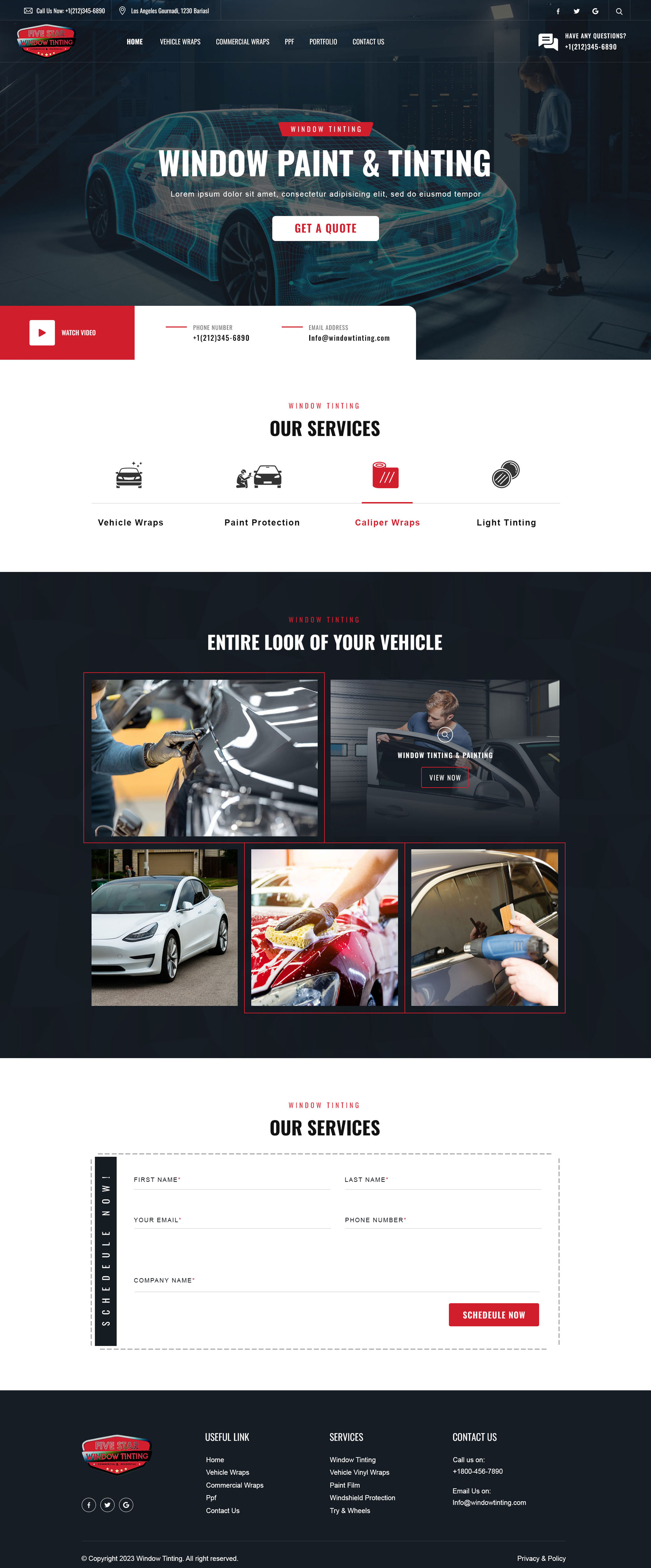 Window tinting website example by One Eleven Web Design