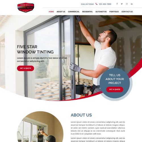 Window tinting shops website example by One Eleven Web Design