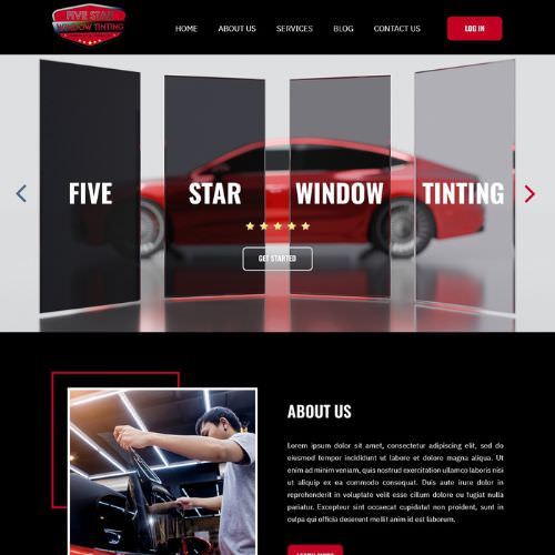 Window tinting shops website example by One Eleven Web Design