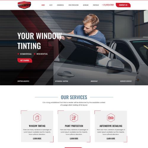 Window tinting shops website example by One Eleven Web Design