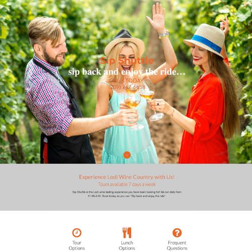 Wine shuttle website example by One Eleven Web Design
