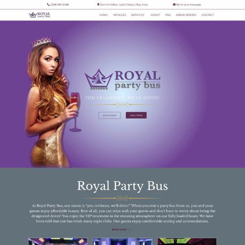 Wine shuttle website example by One Eleven Web Design