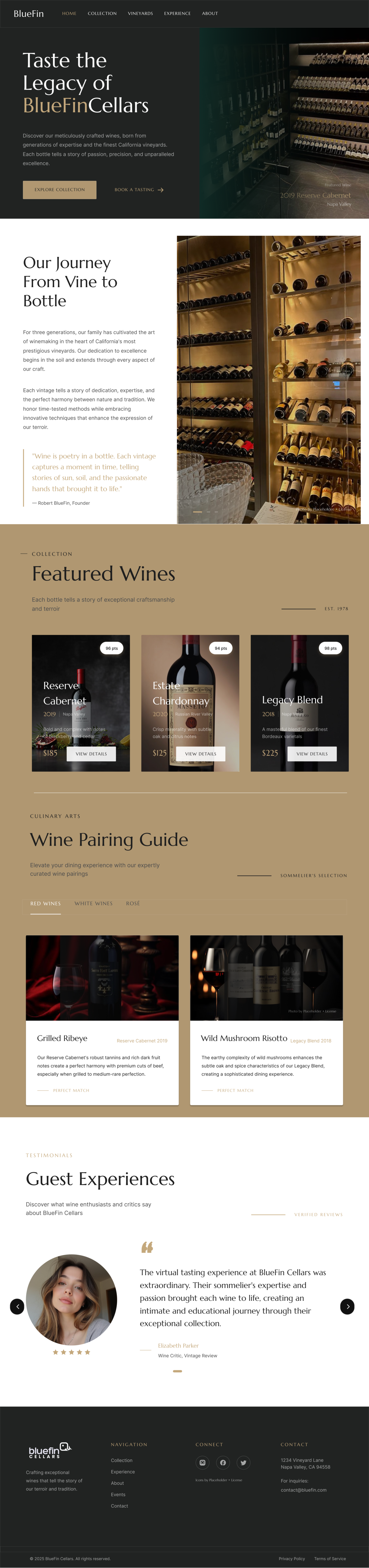 Winery website example by One Eleven Web Design
