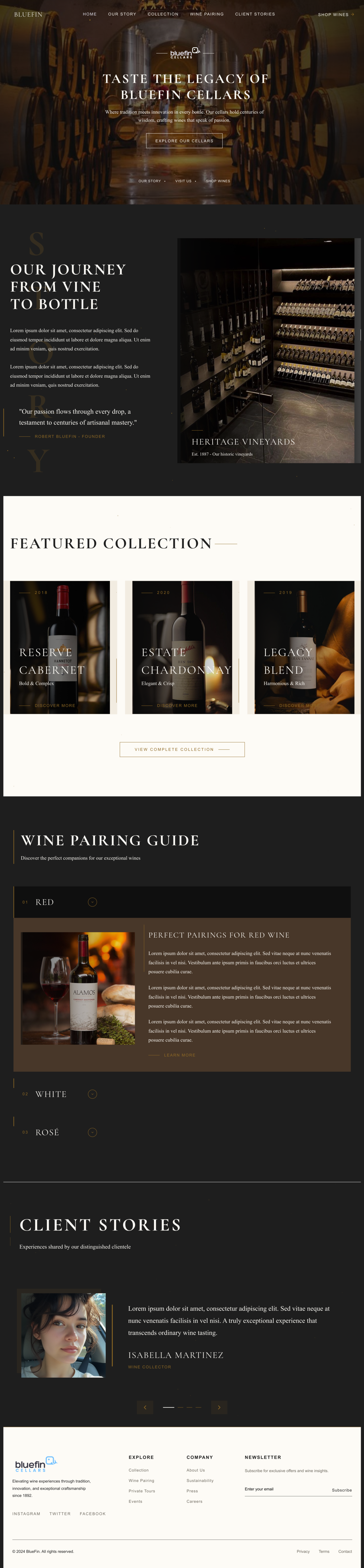 Winery website example by One Eleven Web Design