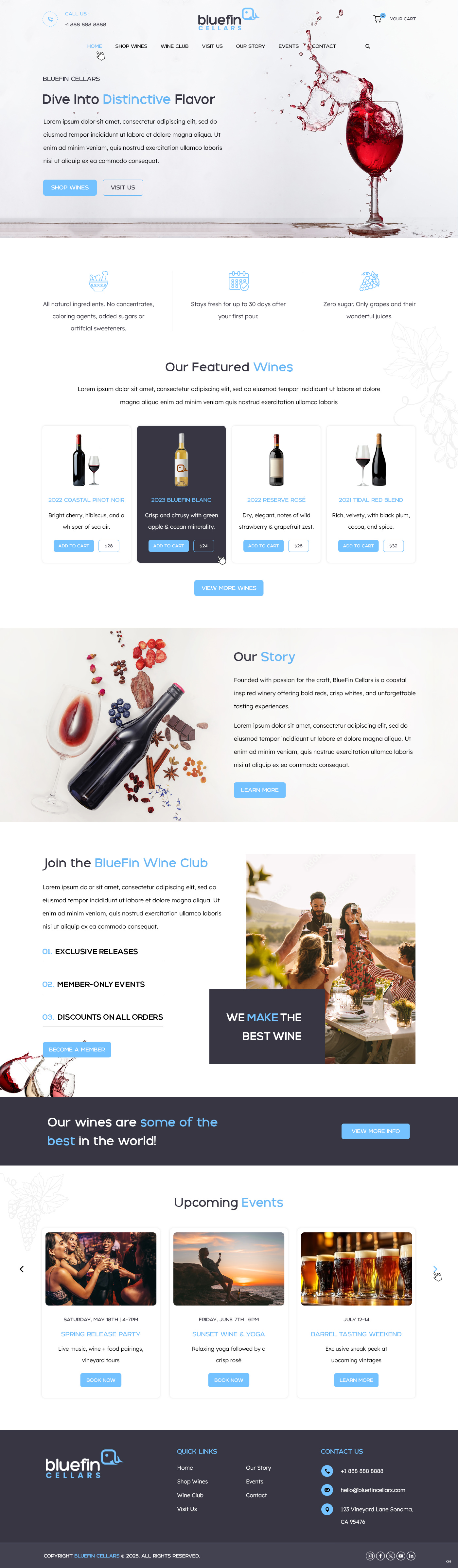 Winery website example by One Eleven Web Design