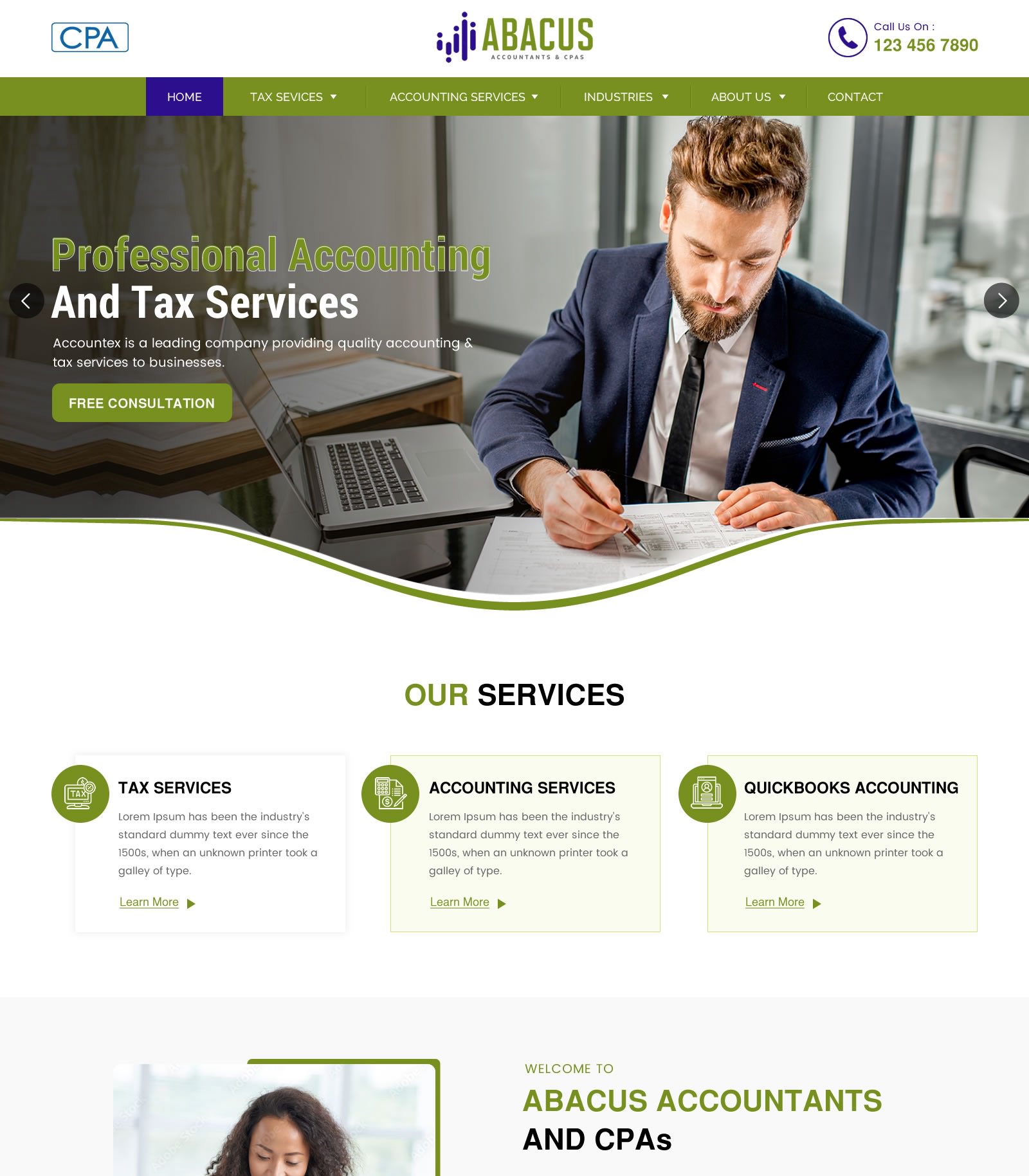 CPA website design example