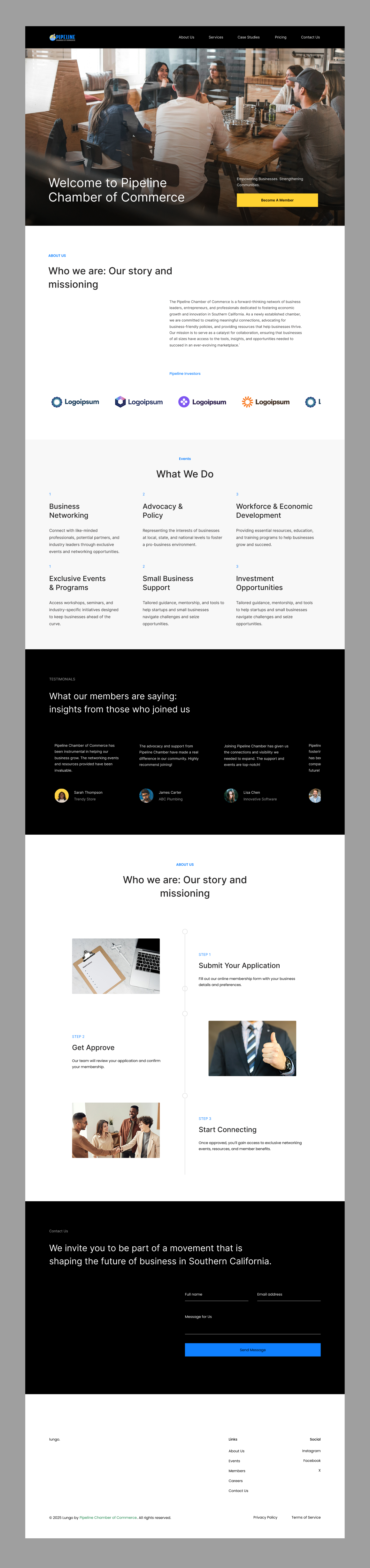 Chamber of Commerce website design example