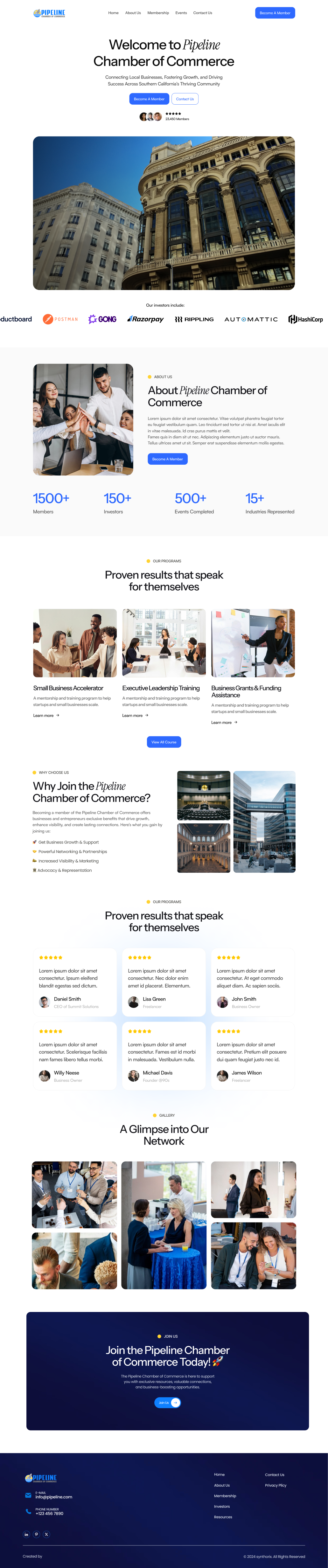 Chamber of Commerce website design example