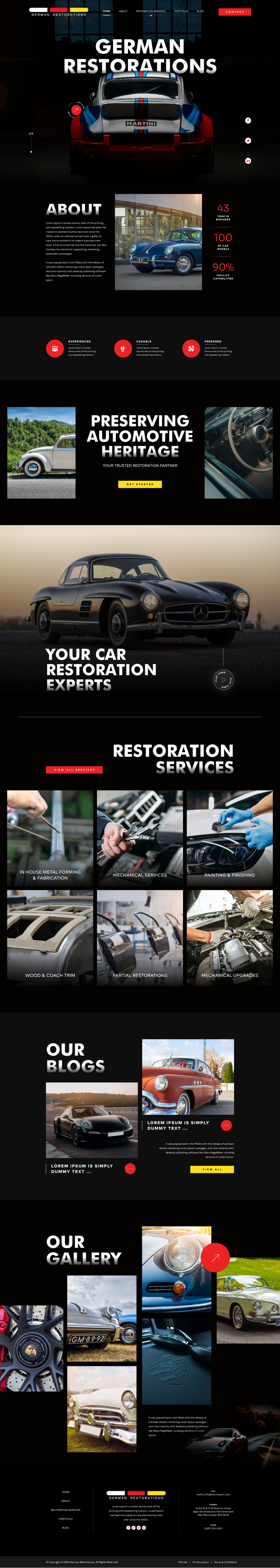 Auto Body Shop website design example