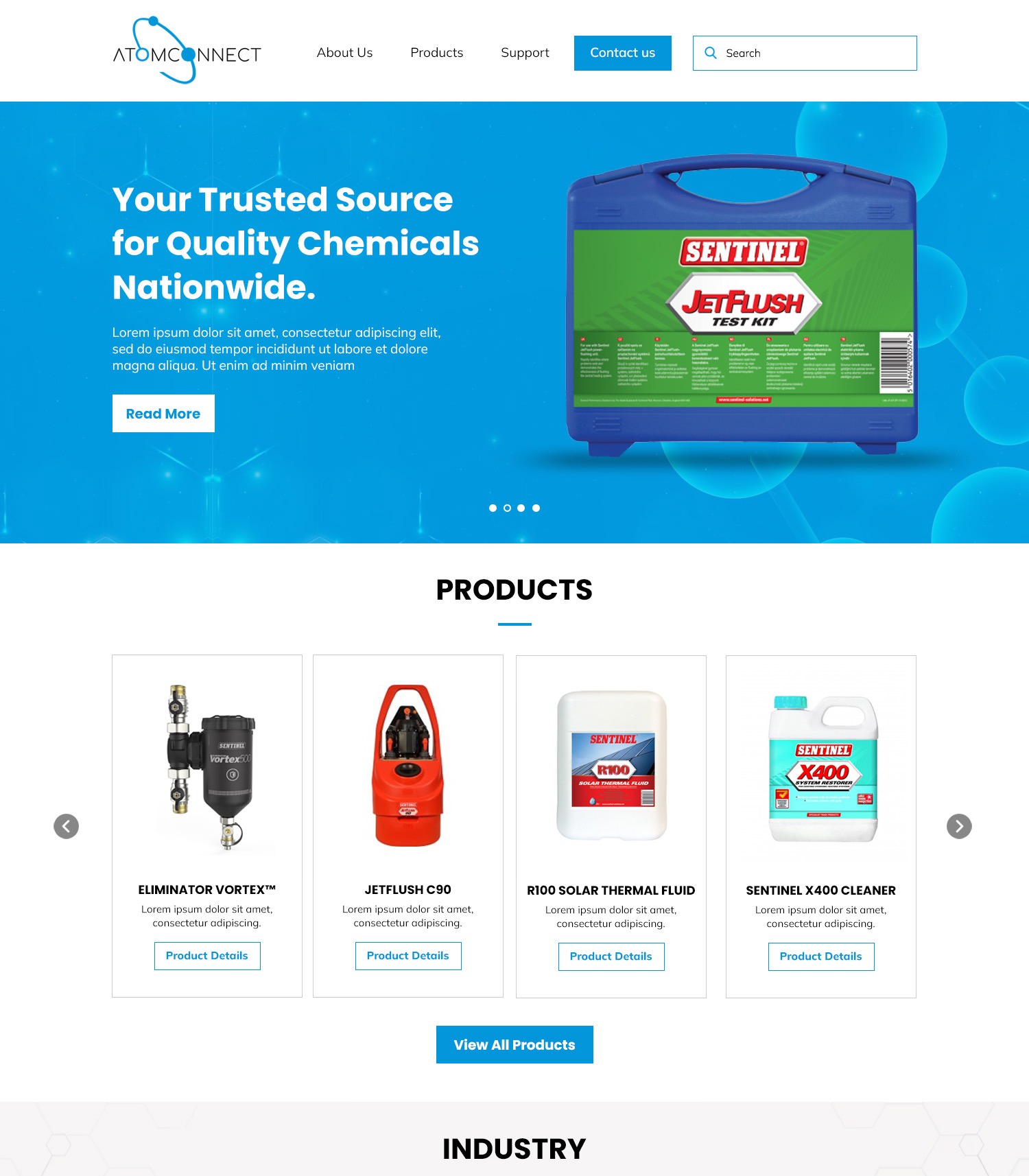 chemical industry website design