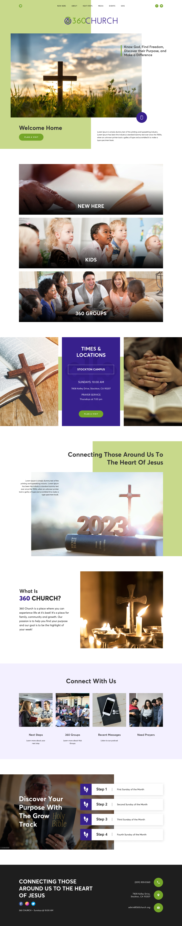 Church website design example