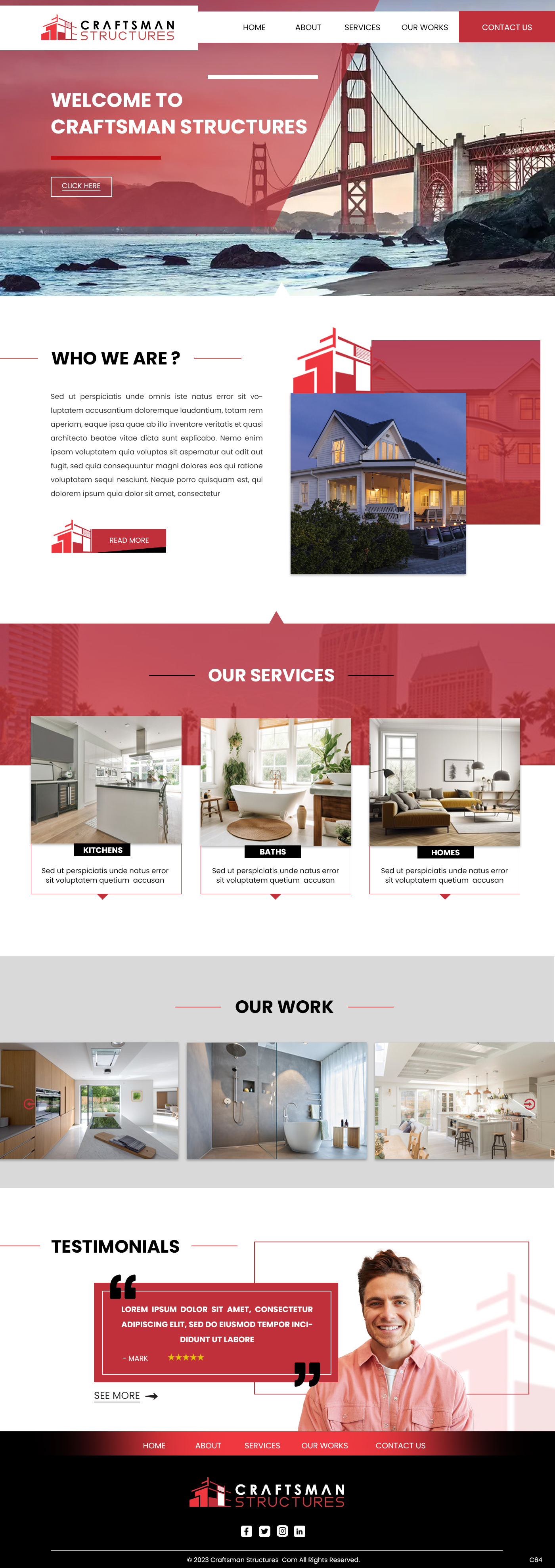 General contractor website design example