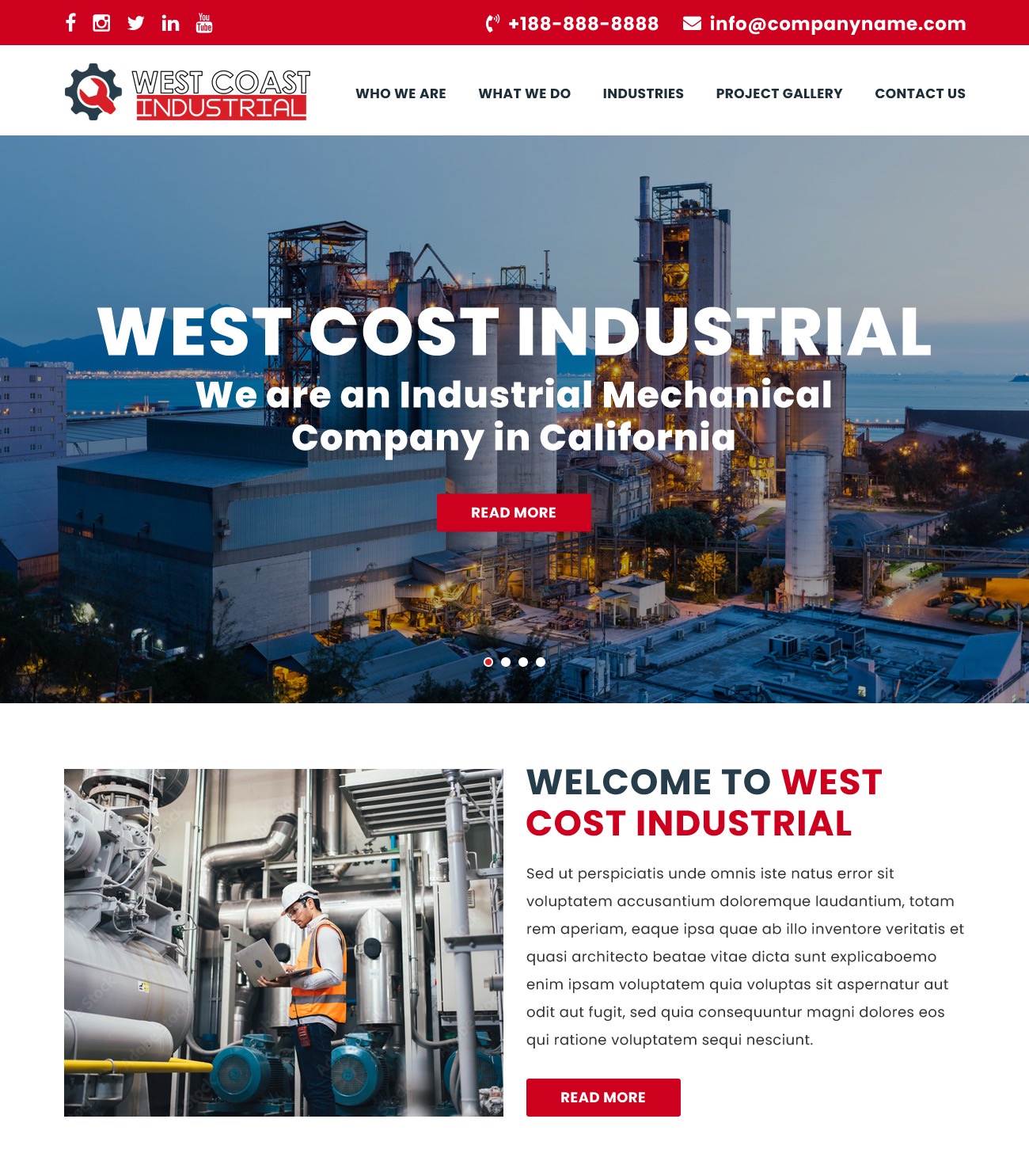 Mechanical Contractor website design example