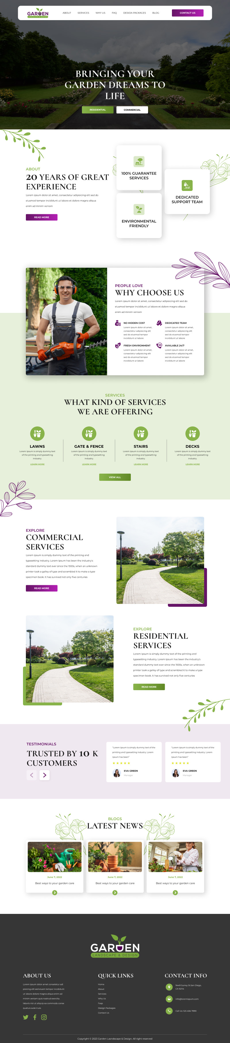 Landscape Contractor website design example