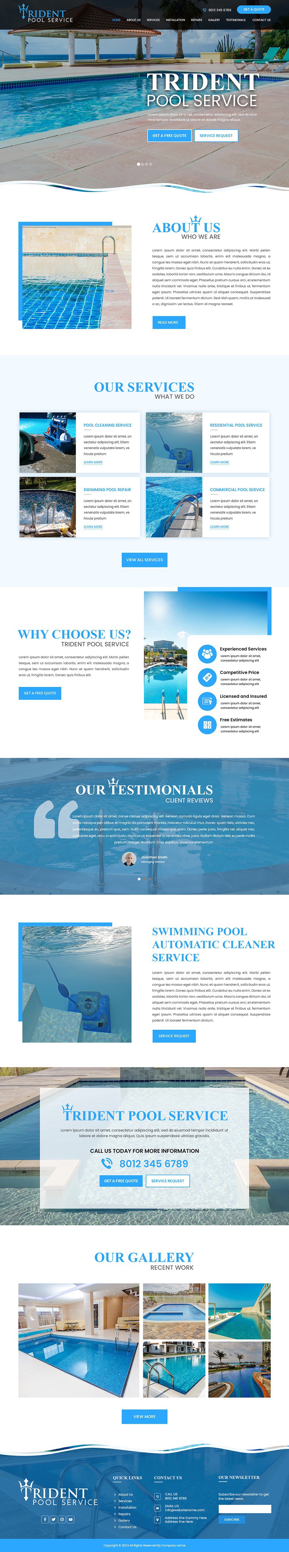 pool service website design example