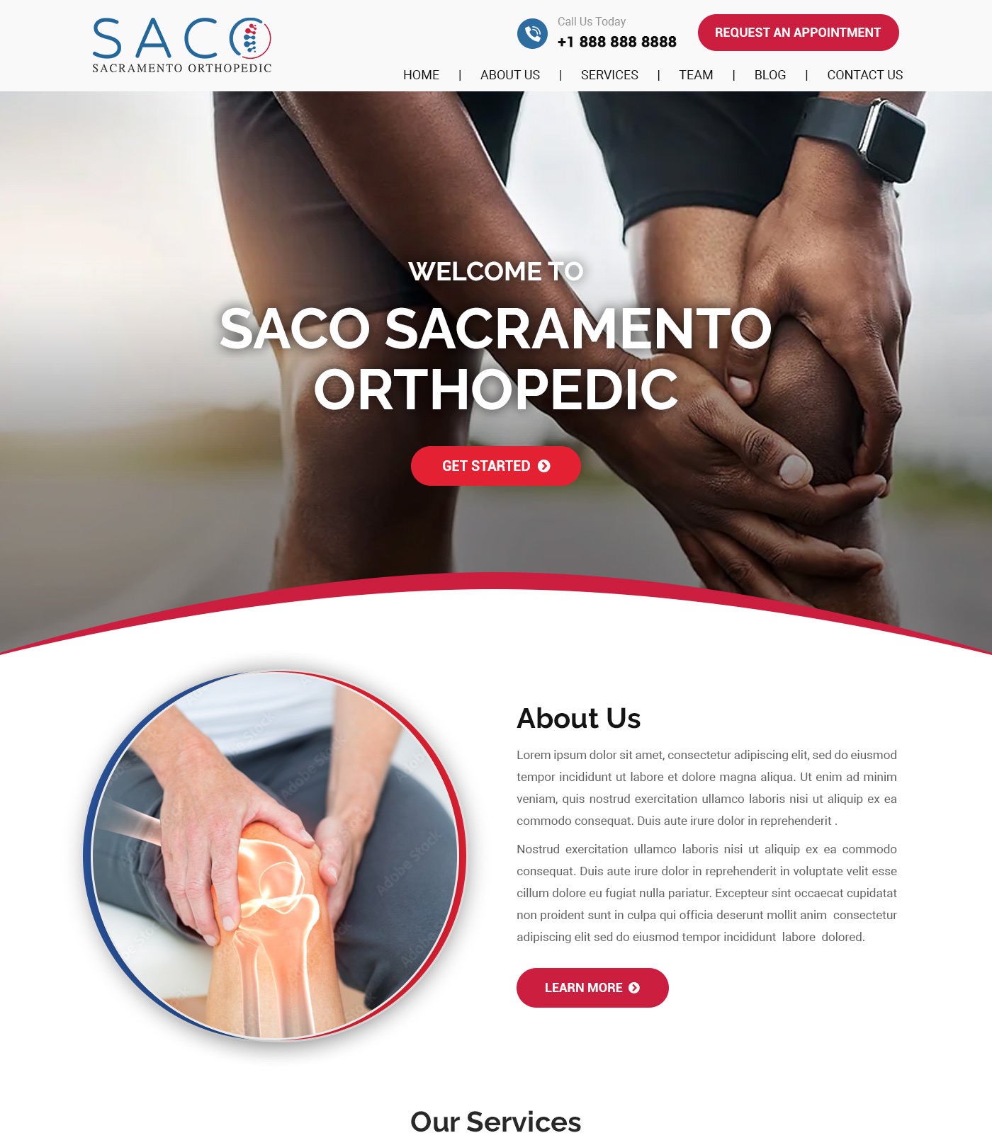 Healthcare website design example