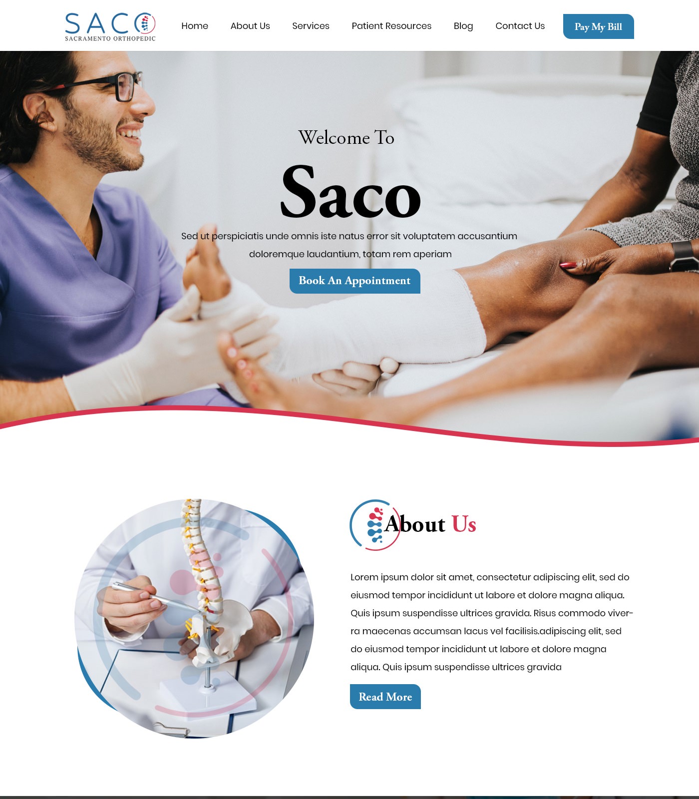 Healthcare website design example