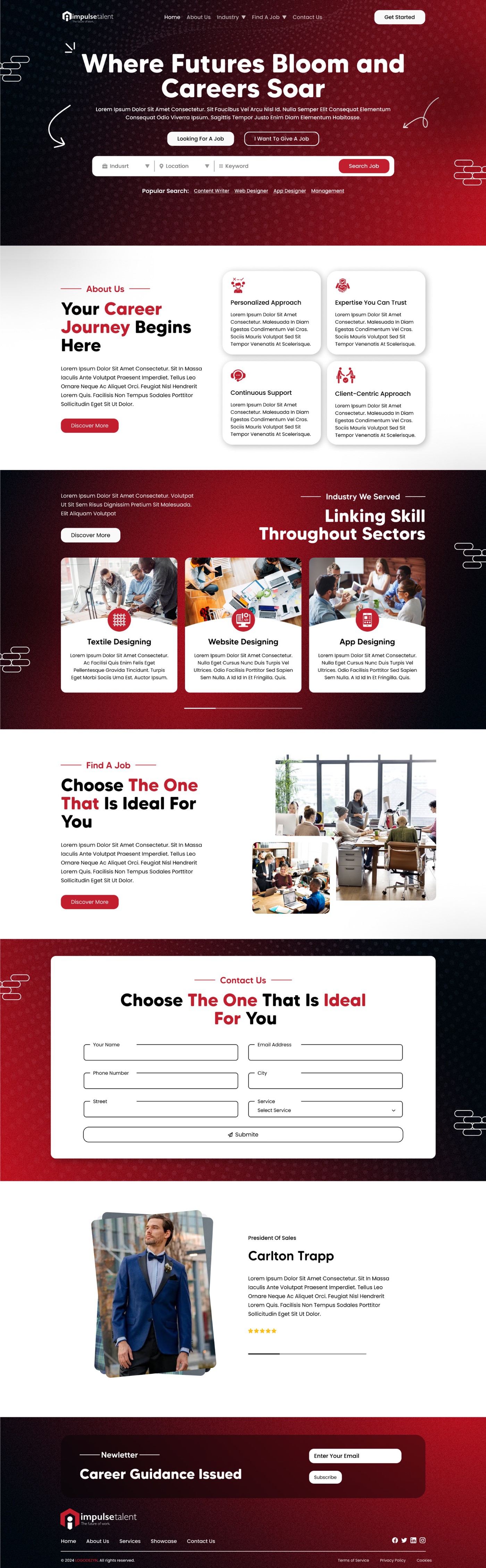 staffing agency website design example